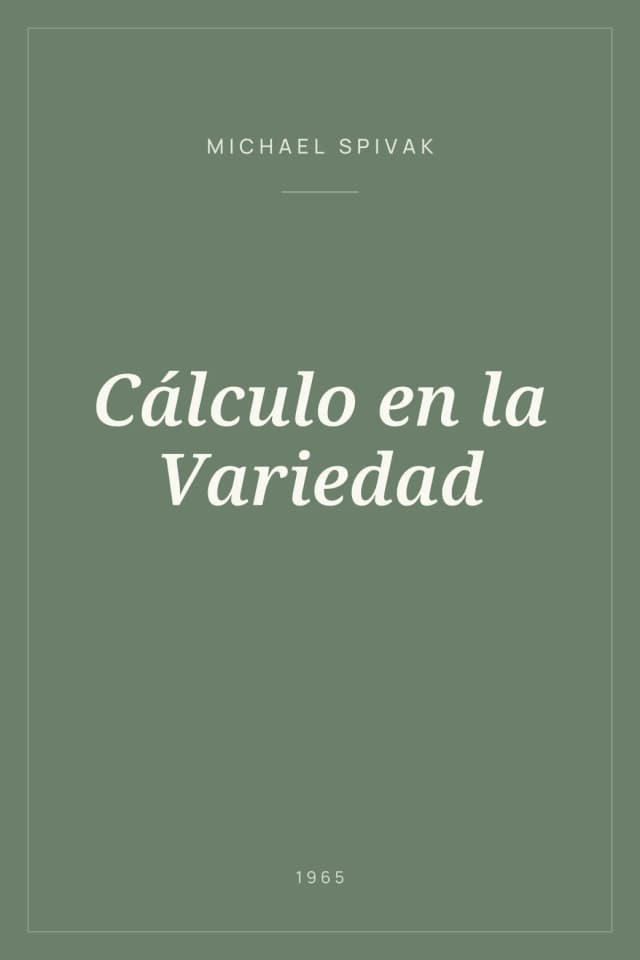 Portada de Cálculo en la Variedad