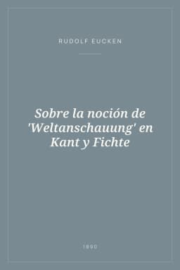 Portada de Sobre la noción de 'Weltanschauung' en Kant y Fichte