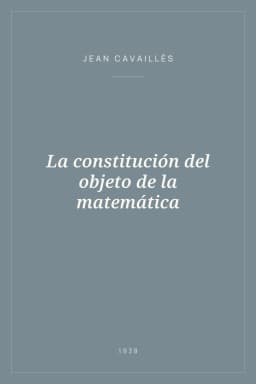 Portada de La constitución del objeto de la matemática