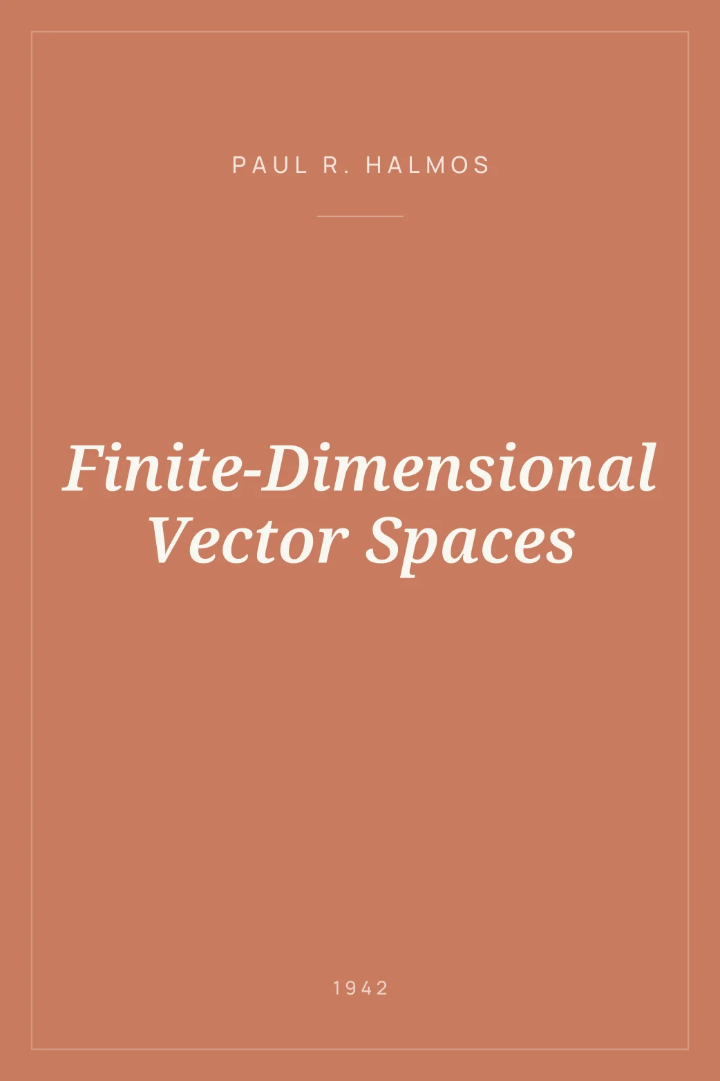 Portada de Finite-Dimensional Vector Spaces