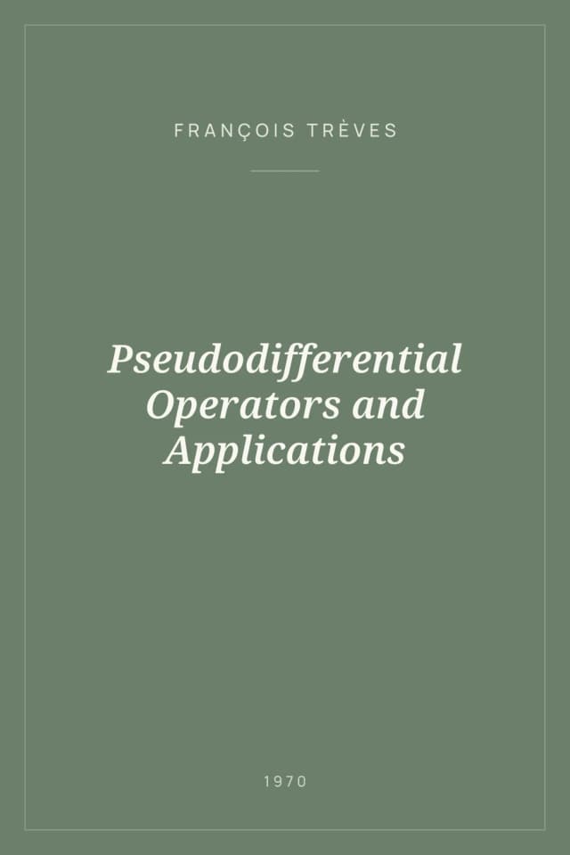 Portada de Pseudodifferential Operators and Applications