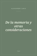 Portada de De la memoria y otras consideraciones