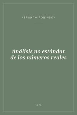 Portada de Análisis no estándar de los números reales