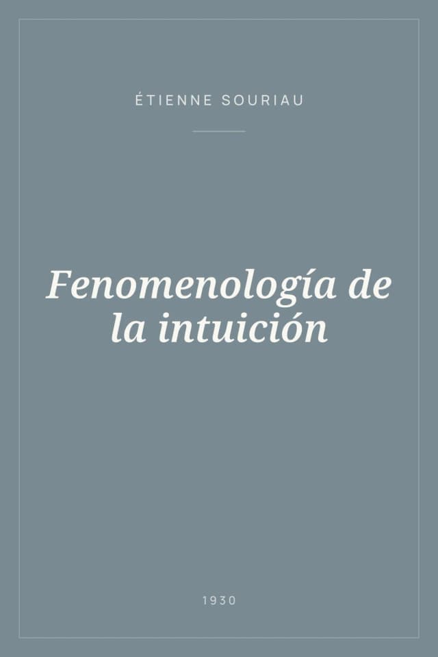 Portada de Fenomenología de la intuición