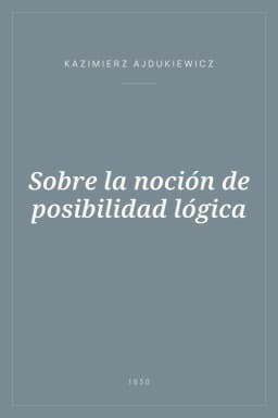 Portada de Sobre la noción de posibilidad lógica