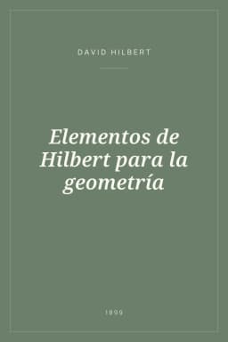 Portada de Elementos de Hilbert para la geometría