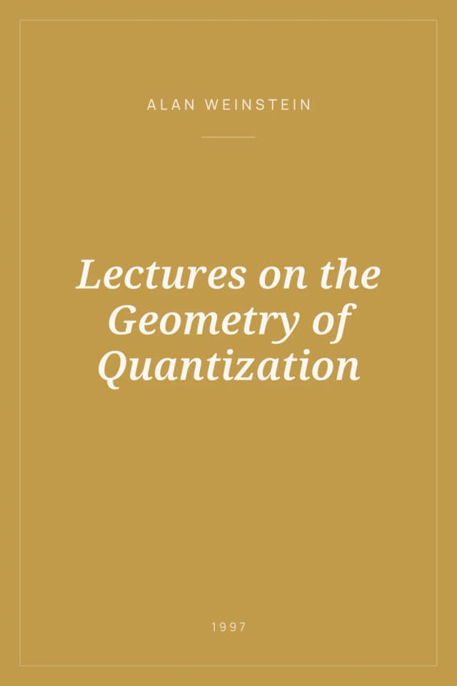 Portada de Lectures on the Geometry of Quantization