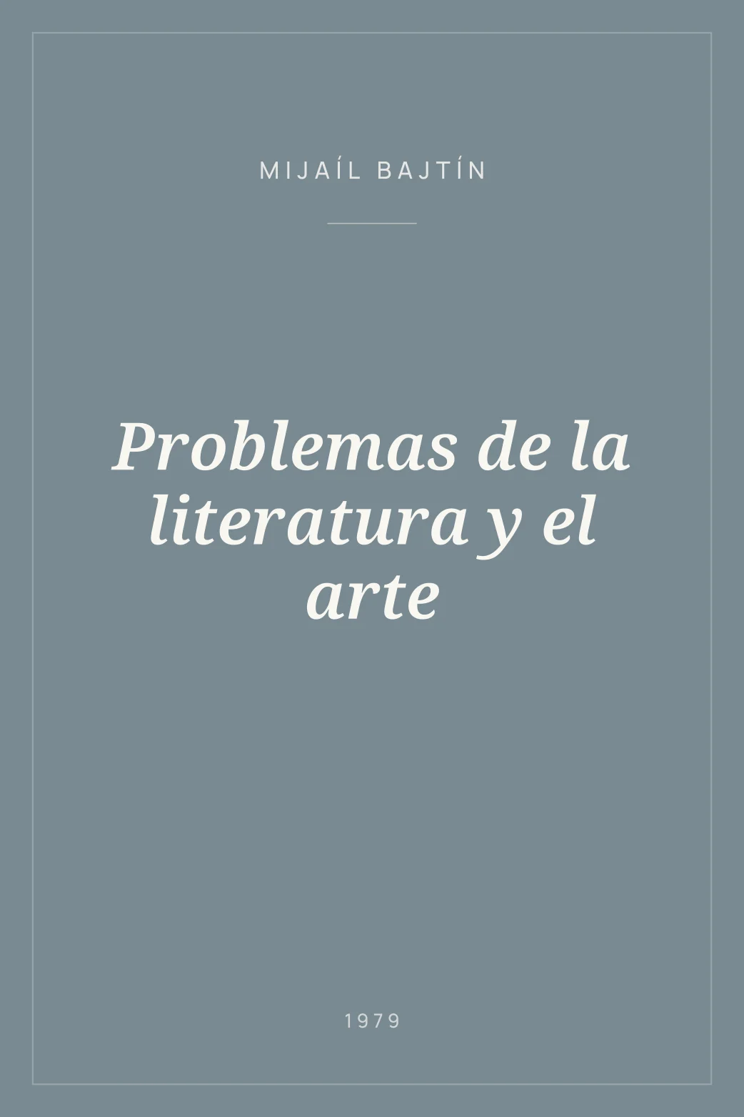 Portada de Problemas de la literatura y el arte