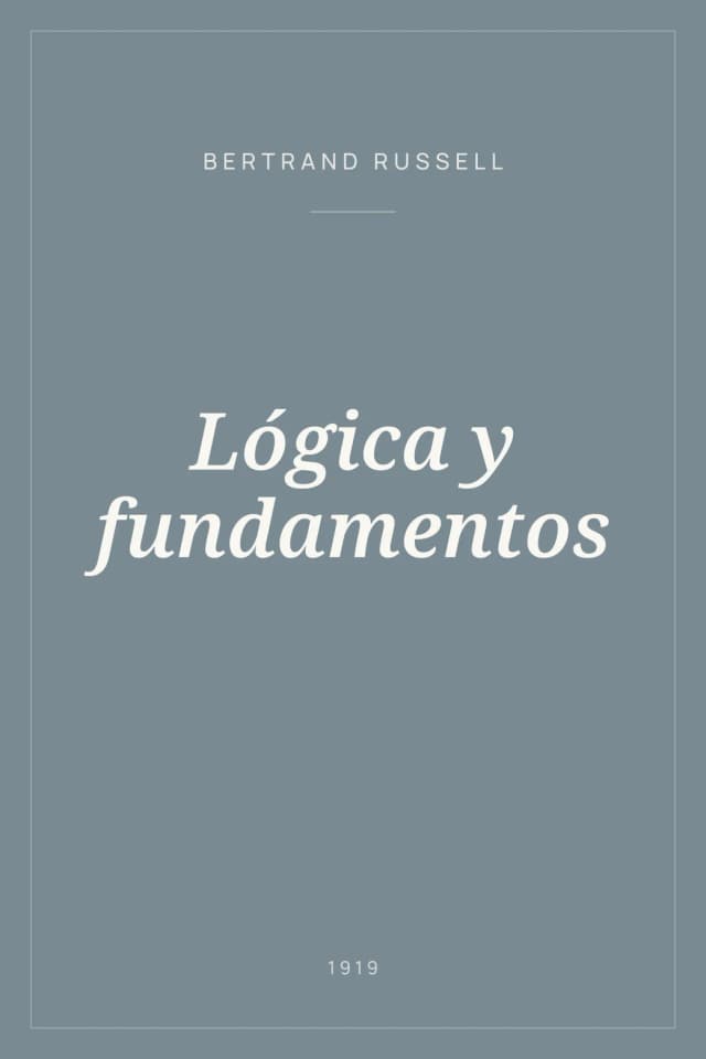 Portada de Lógica y fundamentos