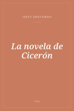 Portada de La novela de Cicerón