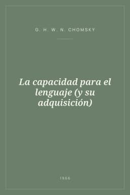 Portada de La capacidad para el lenguaje (y su adquisición)
