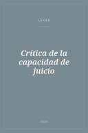 Portada de Crítica de la capacidad de juicio