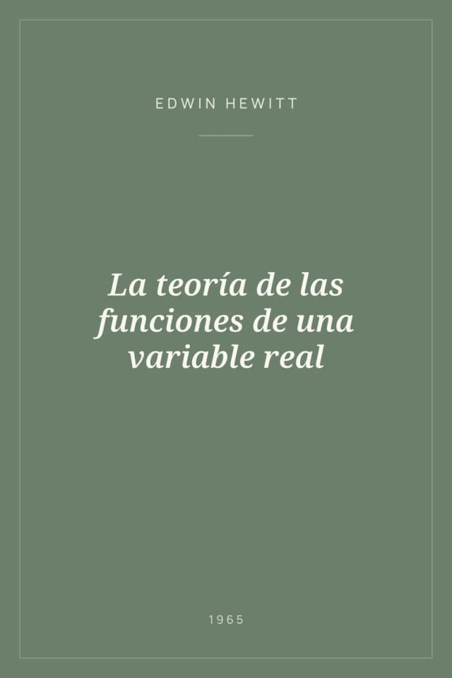 Portada de La teoría de las funciones de una variable real