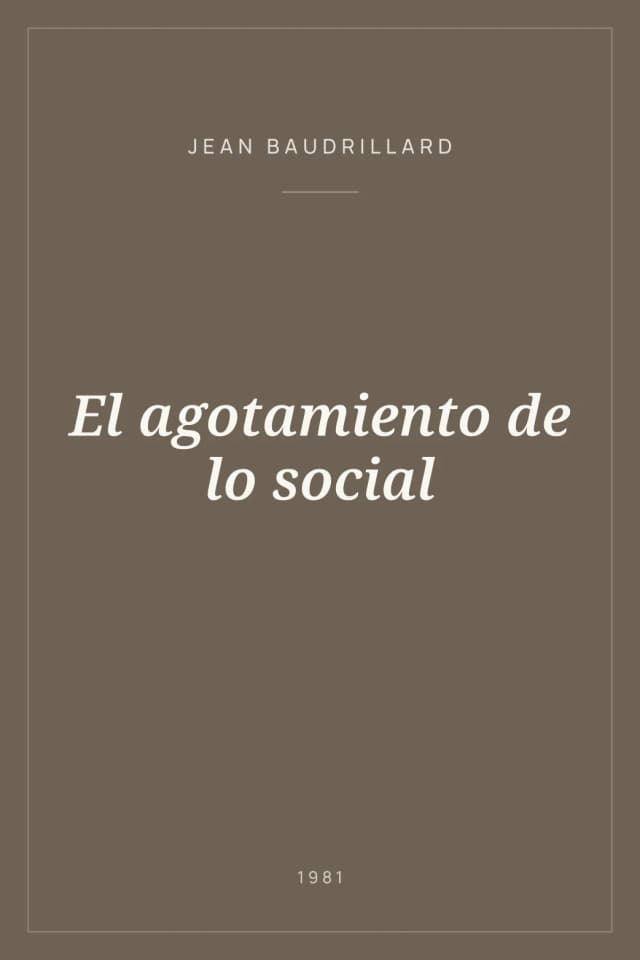 Portada de El agotamiento de lo social