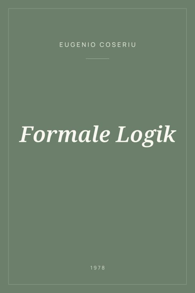 Portada de Formale Logik
