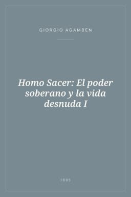 Portada de Homo Sacer: El poder soberano y la vida desnuda I