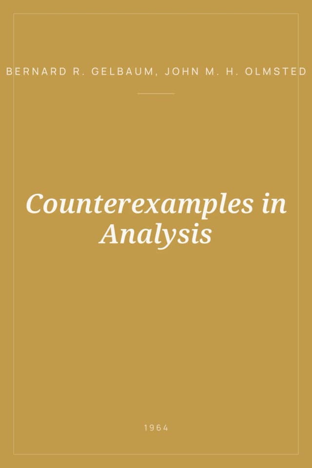Portada de Counterexamples in Analysis