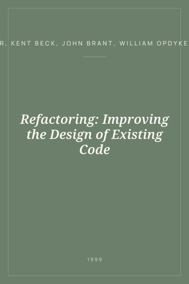 Portada de Refactoring: Improving the Design of Existing Code