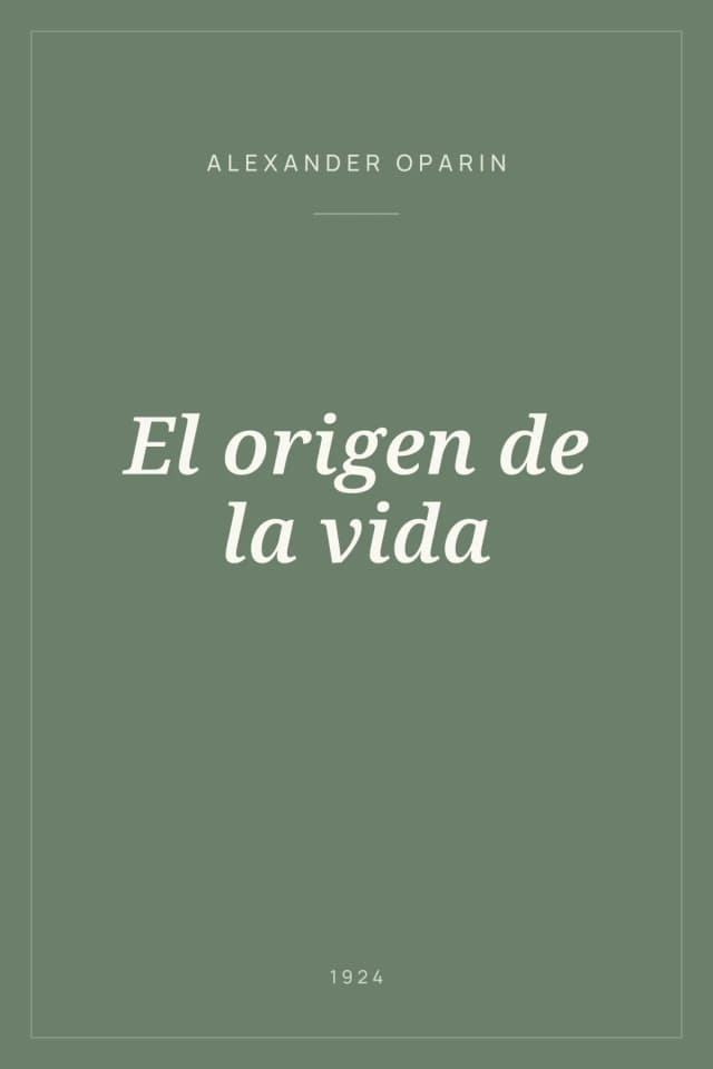 Portada de El origen de la vida