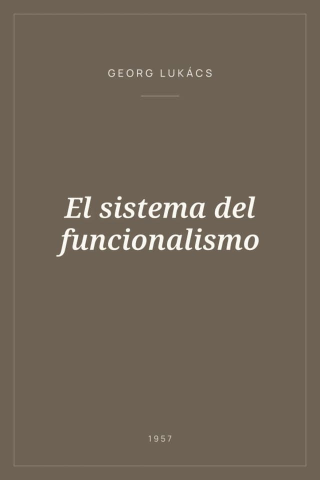 Portada de El sistema del funcionalismo