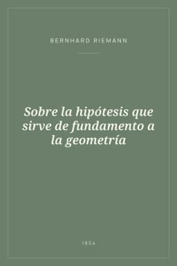 Portada de Sobre la hipótesis que sirve de fundamento a la geometría
