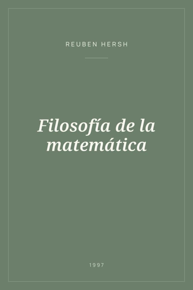Portada de Filosofía de la matemática
