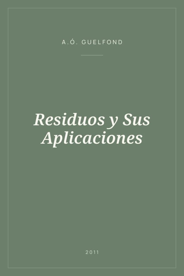 Portada de Residuos y Sus Aplicaciones