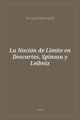 Portada de La Noción de Límite en Descartes, Spinoza y Leibniz