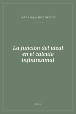 Portada de La función del ideal en el cálculo infinitesimal