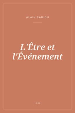 Portada de L'Être et l'Événement