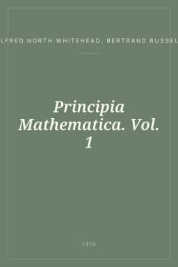 Portada de Principia Mathematica. Vol. 1