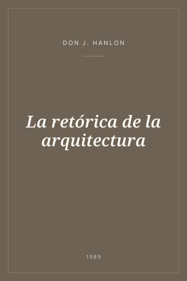 Portada de La retórica de la arquitectura