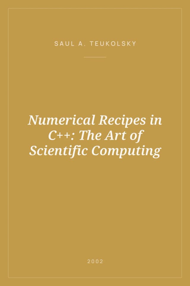 Portada de Numerical Recipes in C++: The Art of Scientific Computing