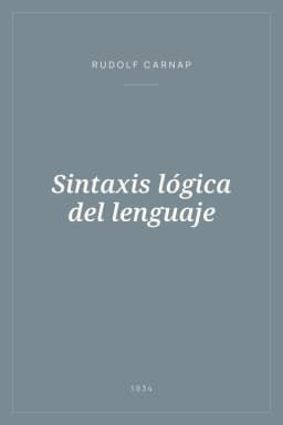 Portada de Sintaxis lógica del lenguaje
