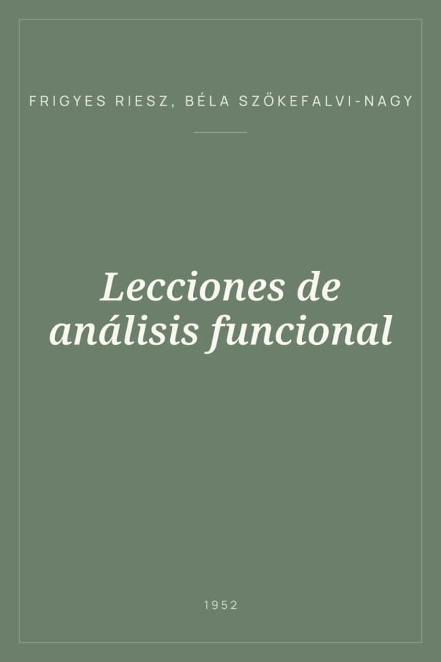 Portada de Lecciones de análisis funcional
