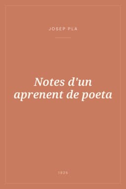 Portada de Notes d'un aprenent de poeta