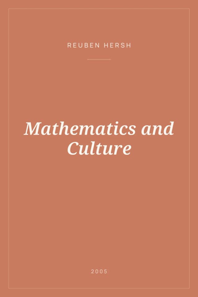 Portada de Mathematics and Culture