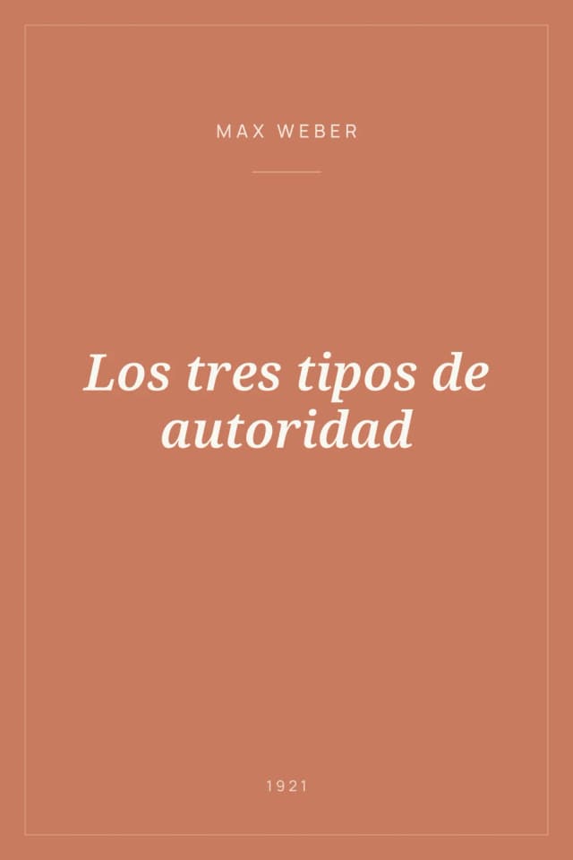 Portada de Los tres tipos de autoridad