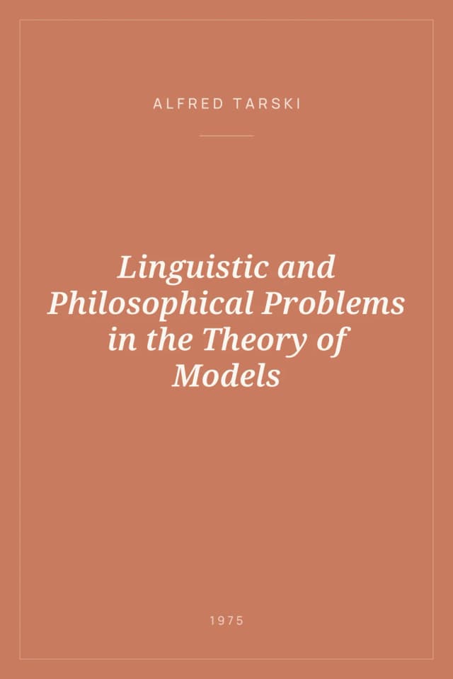 Portada de Linguistic and Philosophical Problems in the Theory of Models