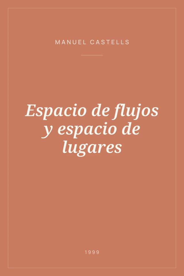 Portada de Espacio de flujos y espacio de lugares