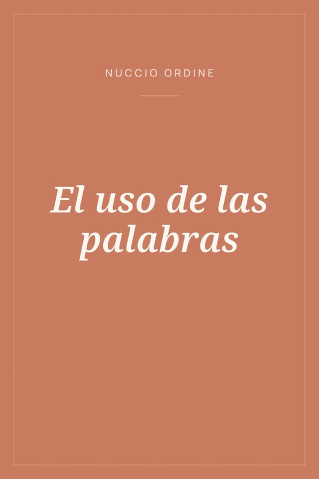 Portada de El uso de las palabras