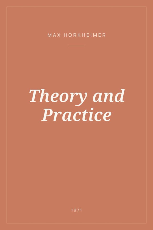 Portada de Theory and Practice