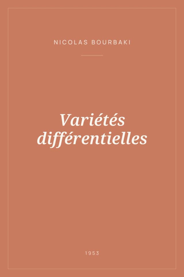 Portada de Variétés différentielles
