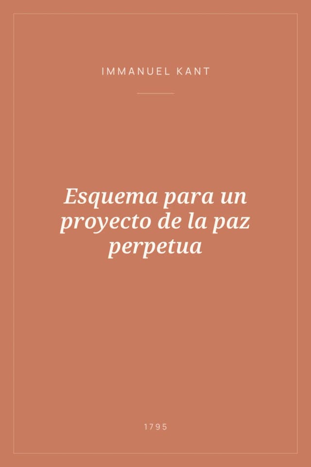 Portada de Esquema para un proyecto de la paz perpetua
