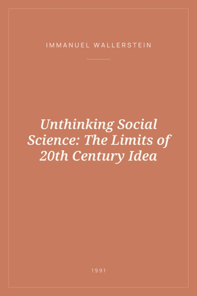 Portada de Unthinking Social Science: The Limits of 20th Century Idea