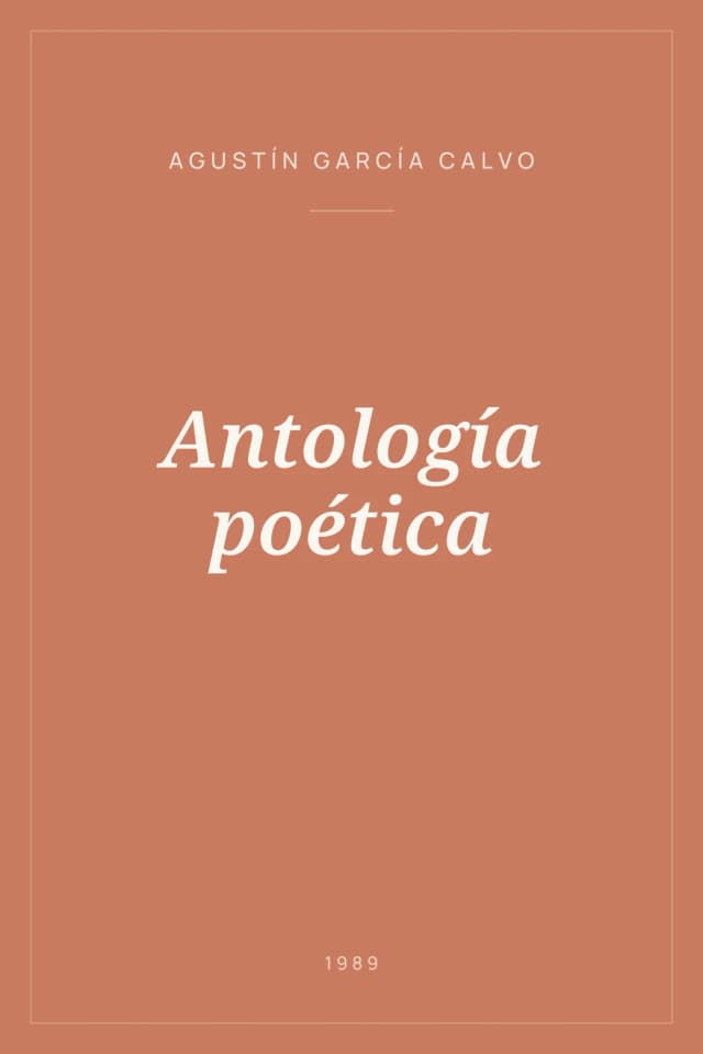 Portada de Antología poética