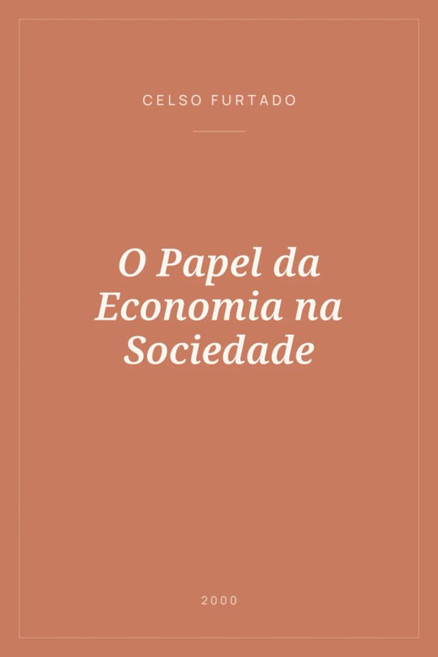 Portada de O Papel da Economia na Sociedade