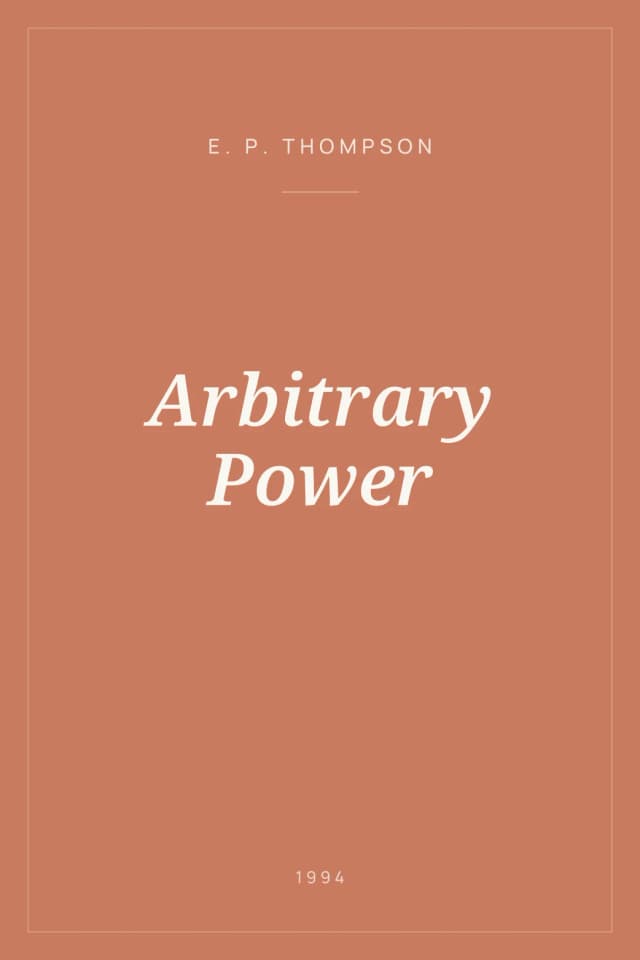 Portada de Arbitrary Power