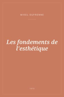 Portada de Les fondements de l'esthétique