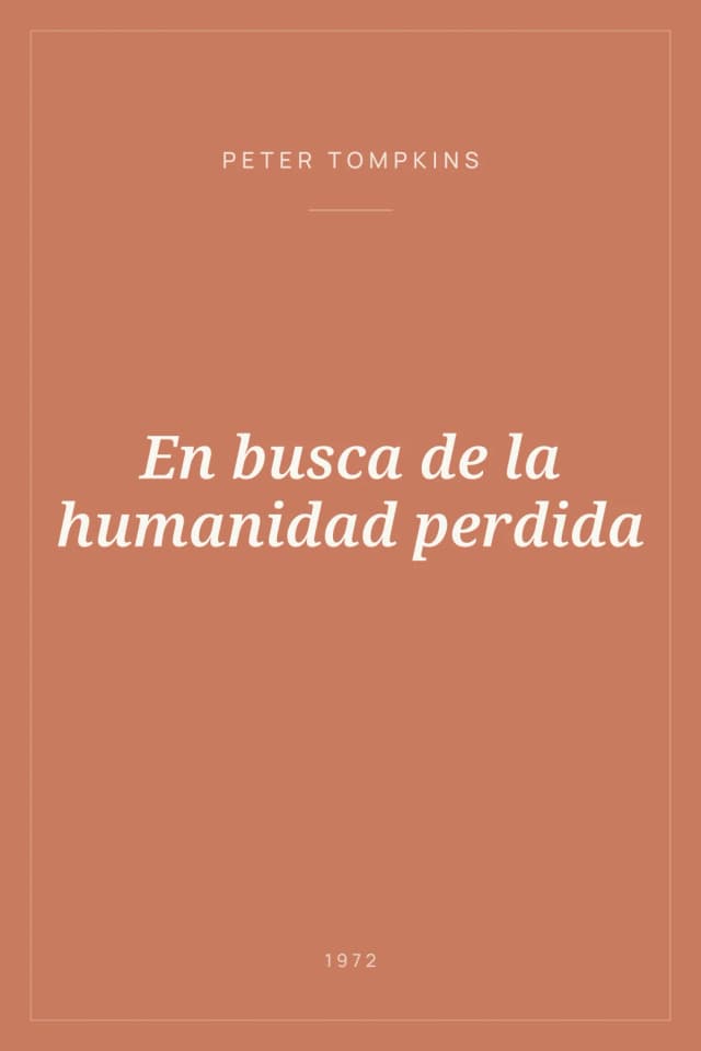 Portada de En busca de la humanidad perdida